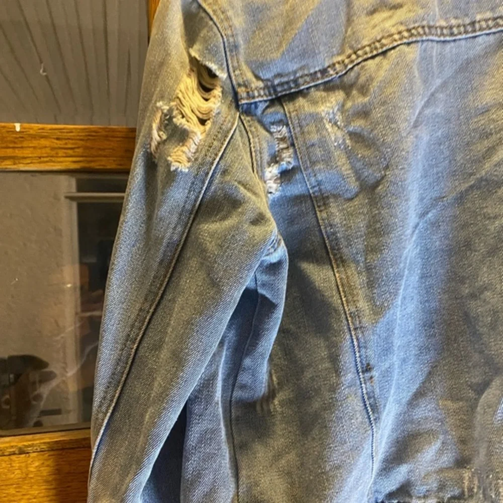 Ci Sono Denim Jacket Sz M Distressed Ripped Light‎ Blue Model DJK53 Womens L - Picture 7 of 10